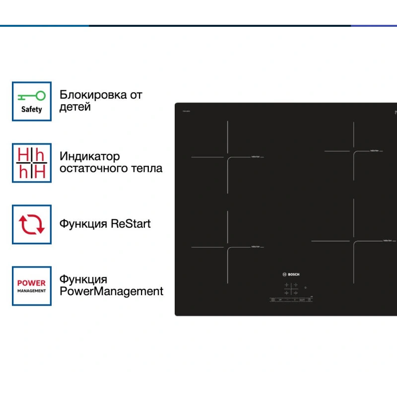 Индукционная варочная панель Bosch PIE611BB1E